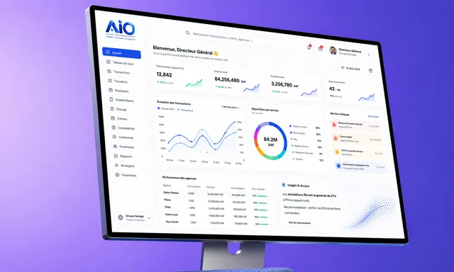 Le tableau de bord exécutif AiO sur un moniteur